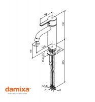 MONOMANDO LAVABO SILHOUET DAMIXA MEDIDAS